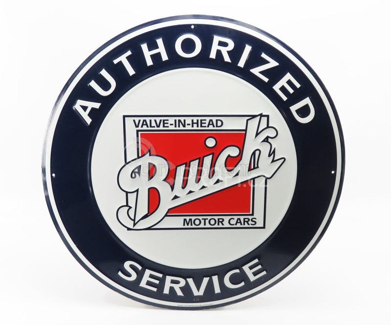 Edicola Accessories Metal Round Plate - Buick Service 1:1 Bílá Modrá