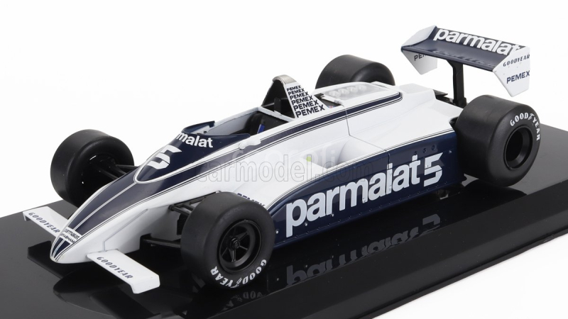 Edicola Brabham F1  Bt49c Parmalat Racing Team N 5 World Champion Season 1981 Nelson Piquet - Con Vetrina - With Showcase 1:24 Bílá Modrá