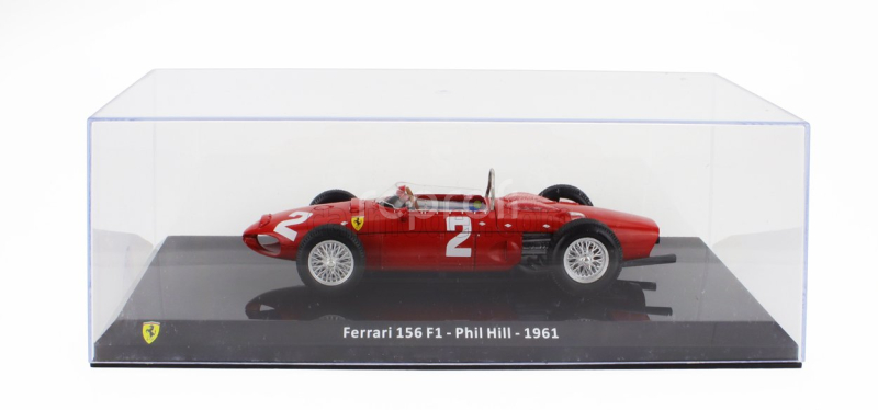 Edicola Ferrari F1  156 N 2 World Champion Season 1961 Phil Hill - Con Vetrina - With Showcase 1:24 Red