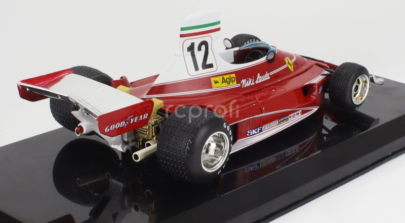 Edicola Ferrari F1 312t Team Ferrari Sefac N 12 World Champion Season 1975 Niki Lauda - Con Vetrina - With Showcase 1:24 Červená Bílá