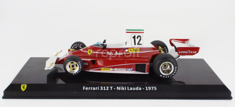 Edicola Ferrari F1 312t Team Ferrari Sefac N 12 World Champion Season 1975 Niki Lauda - Con Vetrina - With Showcase 1:24 Červená Bílá