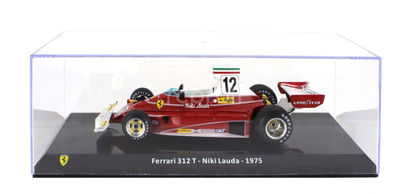 Edicola Ferrari F1 312t Team Ferrari Sefac N 12 World Champion Season 1975 Niki Lauda - Con Vetrina - With Showcase 1:24 Červená Bílá