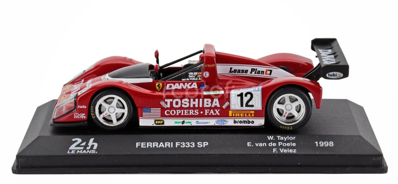 Edicola Ferrari F333 Sp F130e 4.0l V12 Team Doyle Risi Racing N 12 Winner Lmp1 Class 24h Le Mans 1998 Wayne Taylor - Fermin Velez - Eric Van De Poele - Without Display Box 1:43 Červená Bílá