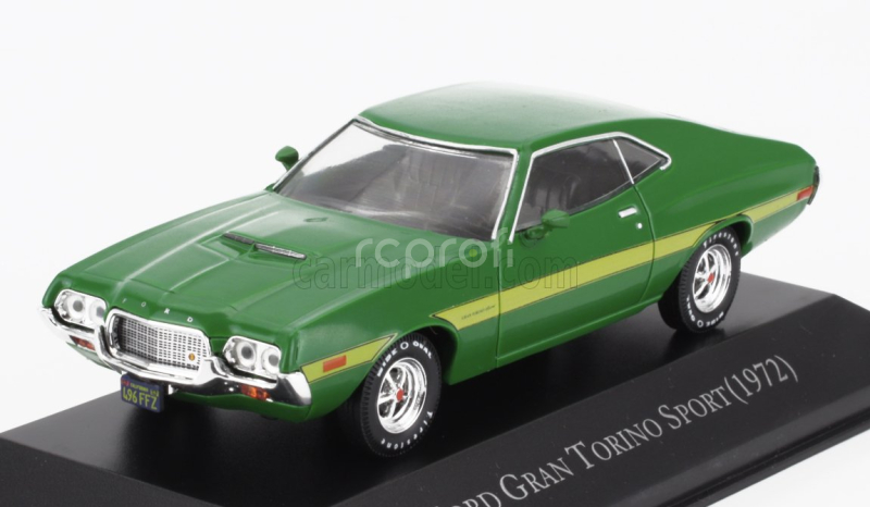 Edicola Ford usa Gran Torino Sport Coupe 1972 - Con Vetrina - With Showcase 1:43 Zelená Žlutá