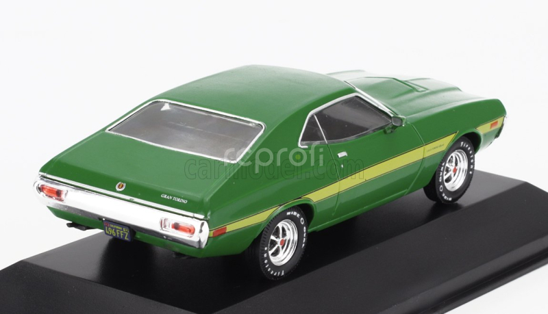 Edicola Ford usa Gran Torino Sport Coupe 1972 - Con Vetrina - With Showcase 1:43 Zelená Žlutá