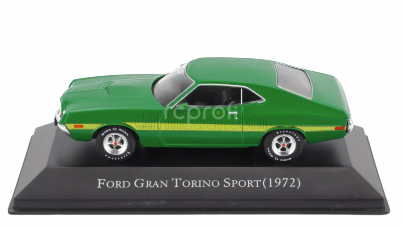 Edicola Ford usa Gran Torino Sport Coupe 1972 - Con Vetrina - With Showcase 1:43 Zelená Žlutá