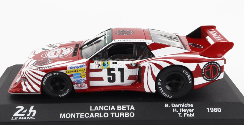 Edicola Lancia Beta Montecarlo Turbo Team Lancia Corse N 51 24h Le Mans 1980 Bernard Darniche - Hans Heyer - Teo Fabi 1:43 Červená Bílá