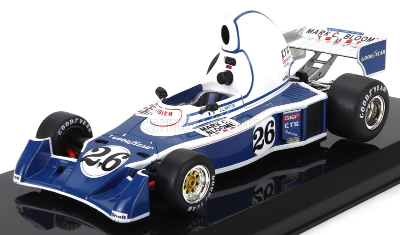 Edicola Ligier F1  Js5 N 26 Season 1976 Jacques Laffite - Con Vetrina - With Showcase 1:24 Světle Modrá Bílá