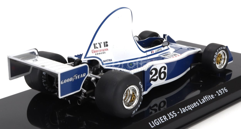 Edicola Ligier F1  Js5 N 26 Season 1976 Jacques Laffite - Con Vetrina - With Showcase 1:24 Světle Modrá Bílá