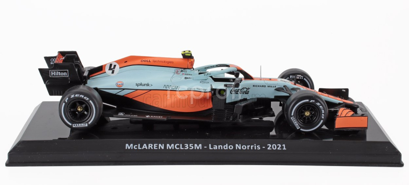Edicola Mclaren F1  Mcl35l Team Mclaren N 4 3rd Monaco Gp 2021 Lando Norris - Blister Box 1:24 Oranžová Světle Modrá