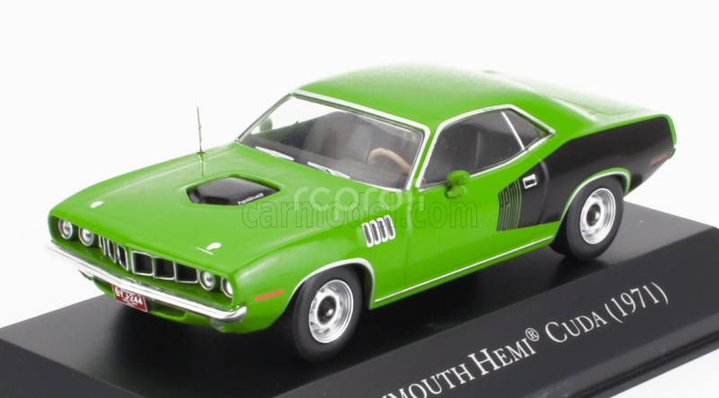 Edicola Plymouth Hemi Cuda Coupe 1971 - Con Vetrina - With Showcase 1:43 Zelená Černá