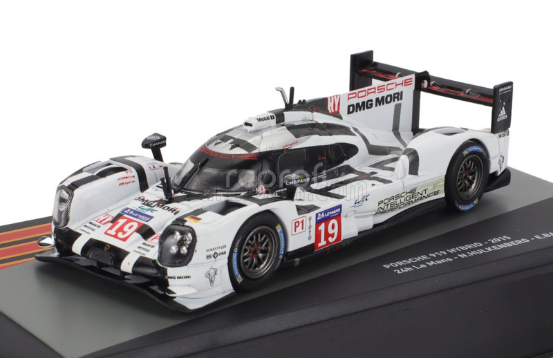 Edicola Porsche 919 Hybrid 2.0l Turbo V4 Team Porsche N 19 Winner 24h Le Mans 2015 Earl Bamber - Nick Tandy - Nico Hulkenberg 1:43 Bílá Šedá Černá
