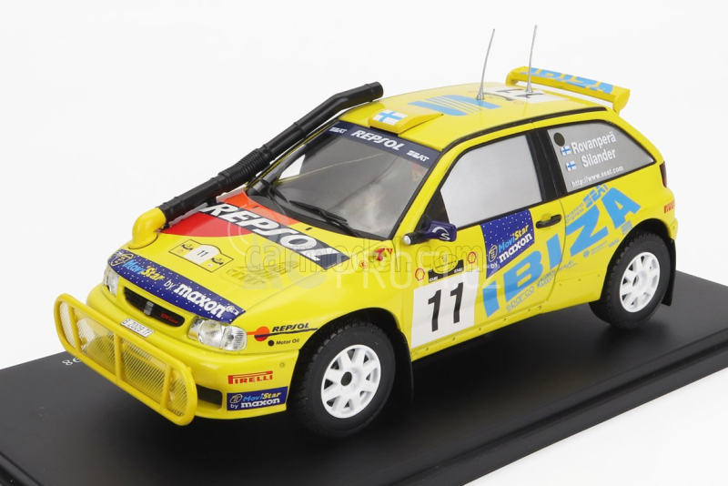 Edicola Seat Ibiza Kit Car N 11 5th Rally Safari 1998 Harri Rovanpera - Voitto Silander 1:24 Žlutá