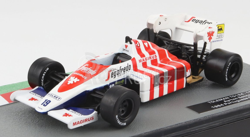 Edicola Toleman F1  Tg184 Hart Turbo N 19 Portugal Gp 1984 Ayrton Senna 1:43 Modrá Bílá Červená