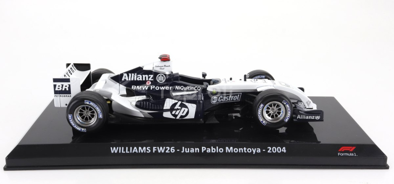 Edicola Williams F1  Fw26 Bmw N 3 Season 2004 Juan Pablo Montoya - Con Vetrina - With Showcase 1:24 Modrá Bílá