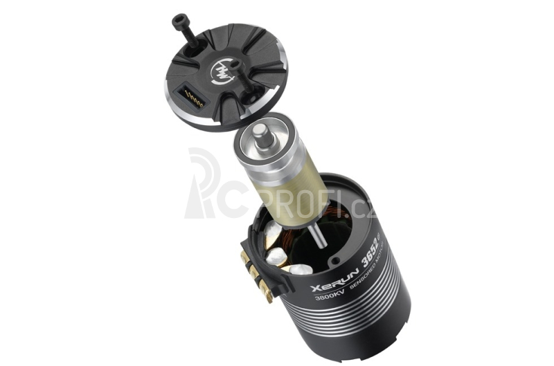 XERUN 3652 SD, 3800Kv - G2 - černý - včetně 23 zubů/48DP pastorku