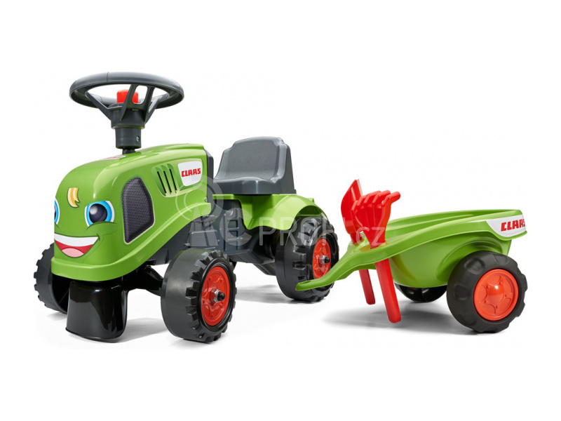 FALK - Dětské odrážedlo Baby Claas s vlečkou, lopatkou a hrabičkami