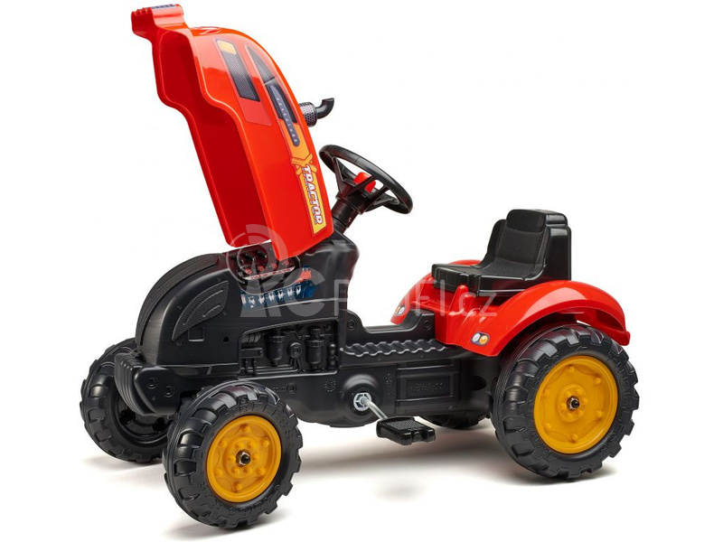 FALK - Šlapací traktor X-Tractor s vlečkou červený