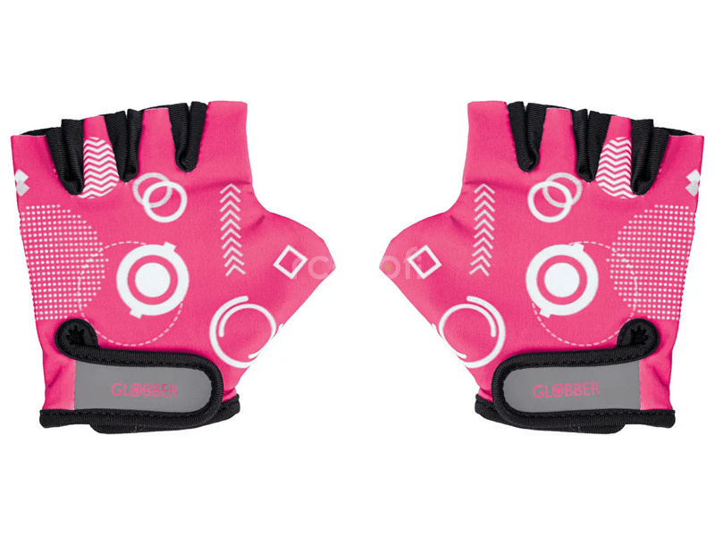 Globber - Dětské ochranné rukavičky XS Fuchsia Shapes