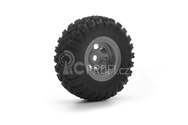 GRE24 Sada šedých ráfků a pneu MT crawler (4ks)