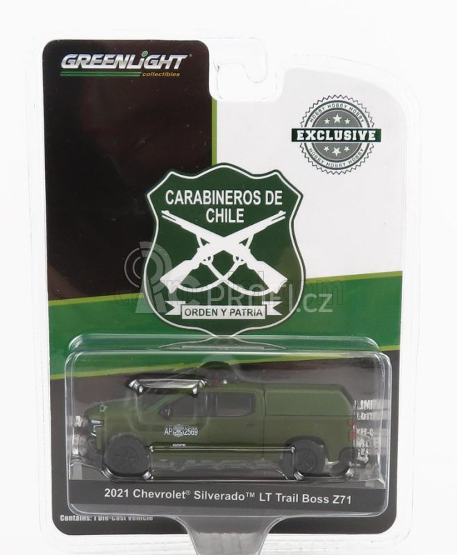Greenlight Chevrolet Silverado Lt Pick-up Trail Boss Z71 Policie Chile 2021 1:64