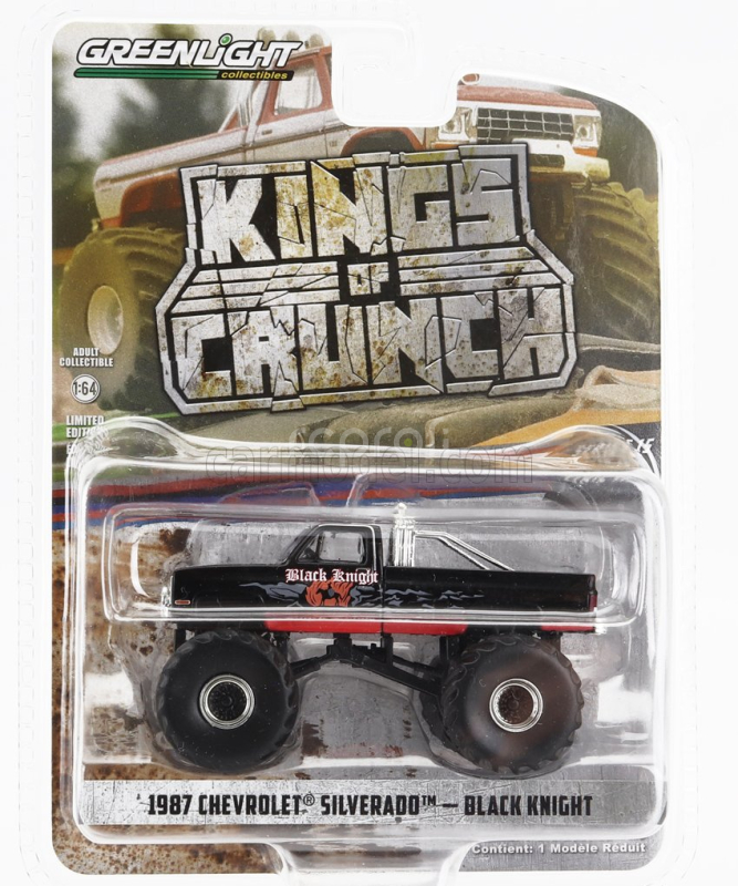Greenlight Chevrolet Silverado Pick-up Monster Truck Black Knight 1987 1:64 Black