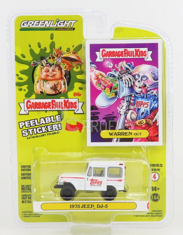 Greenlight Jeep Dj-5 Topps Delivery Service 1975 1:64 Bílá Červená