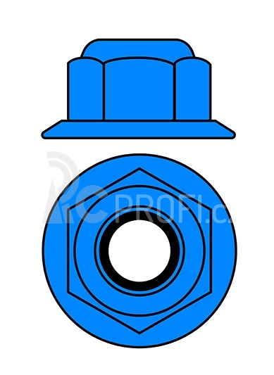 Hliníkové Nylon STOPmatky M4 s ploškou - modré - 10 ks.