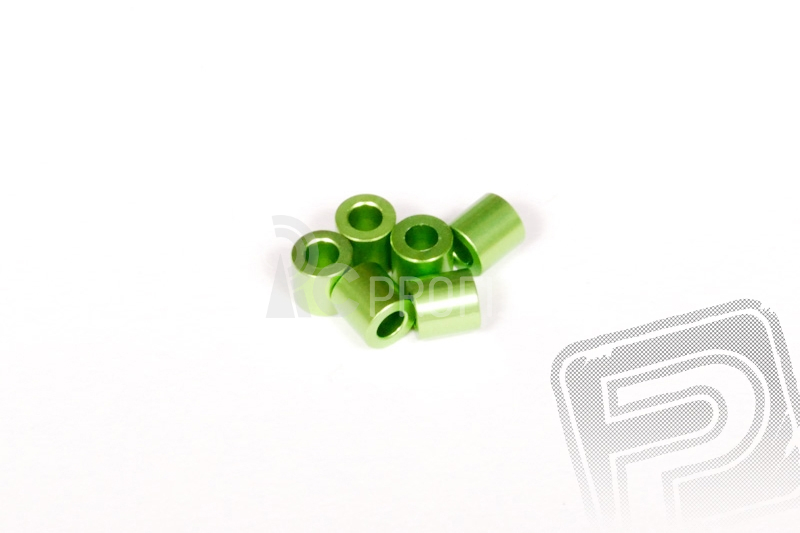 Hliníkové podložky 2x6mm zelené (6 ks.)