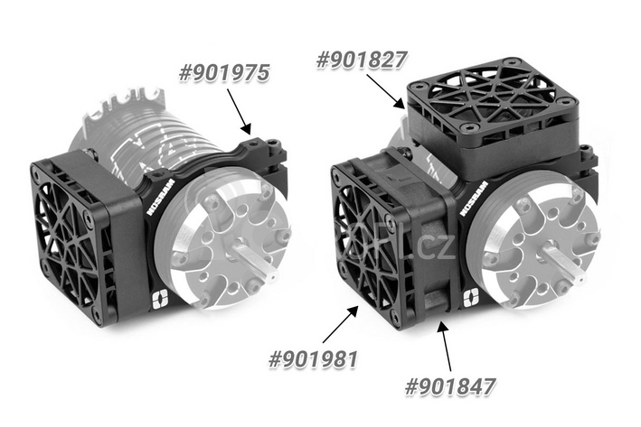 Hliníkový držák pro jeden nebo dva větráčky 40mm