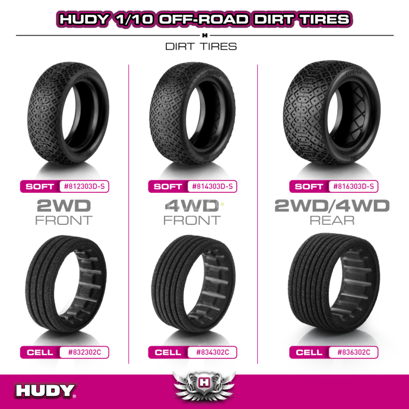 HUDY Vložky přední 2WD 1:10 off-road (2 ks), černá