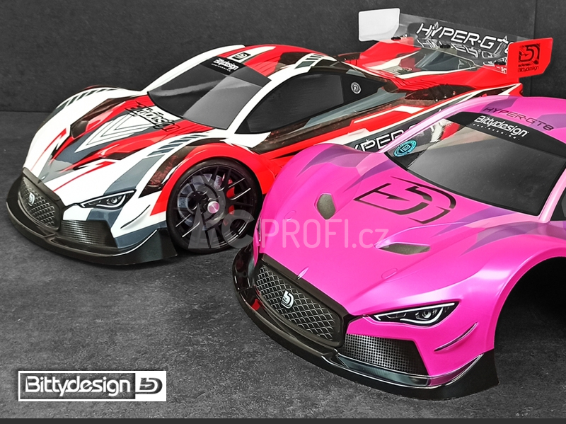 'HYPER-GT8' 1/8 GT čirá karoserie 325mm