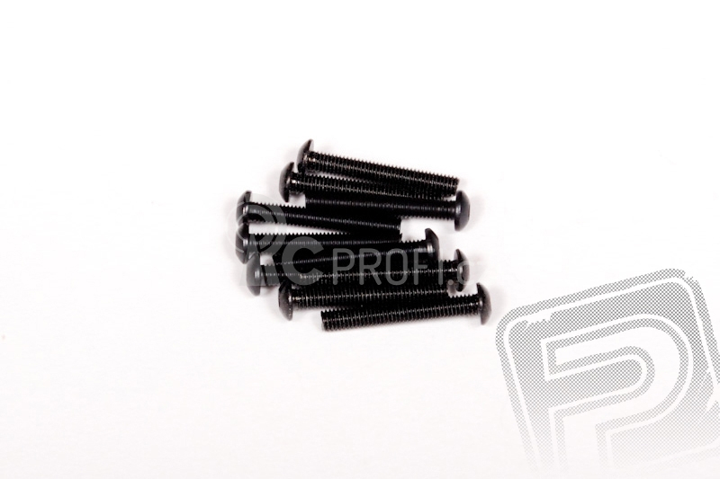 Imbusové šrouby s čočkovitou hlavou M3x20mm (černé, 10 ks.)
