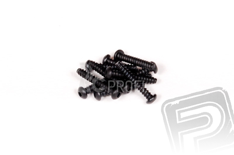 Imbusové šrouby s čočkovitou hlavou, samořezné M2,6x15mm (černé, 10 ks.)