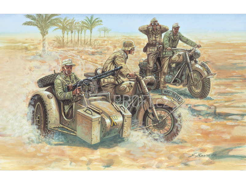 Italeri figurky - němečtí motocyklisté WW2 (1:72)
