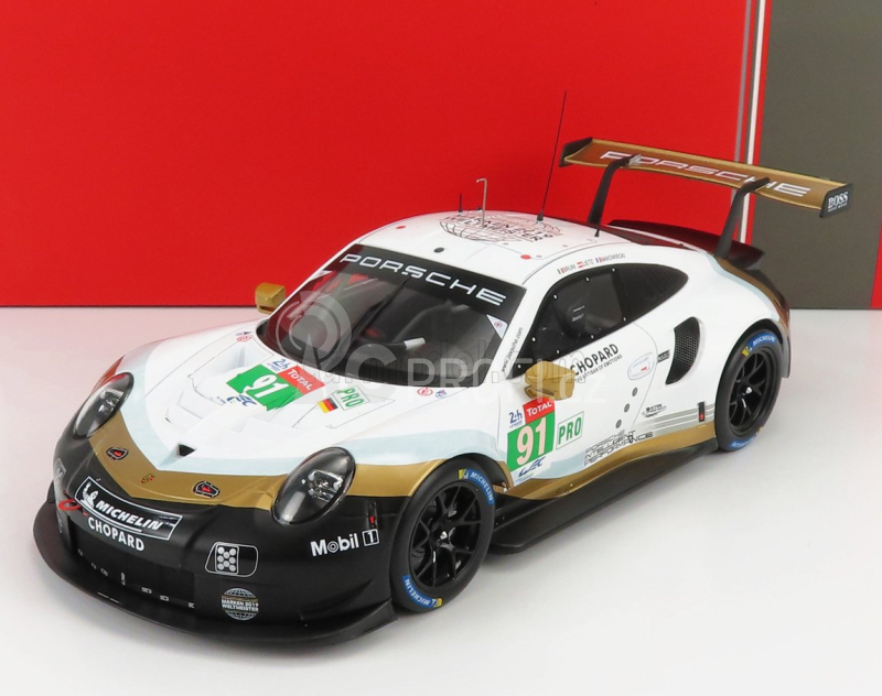 Ixo-models Porsche 911 991 Rsr 4.0l Flat-6 Porsche Gt Team N 91 1:18, bílá