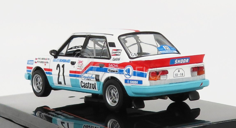 Ixo-models Škoda 130lr N 21 Rally Bohemia 1988 P.Sibera - P.Gross 1:43, bílá