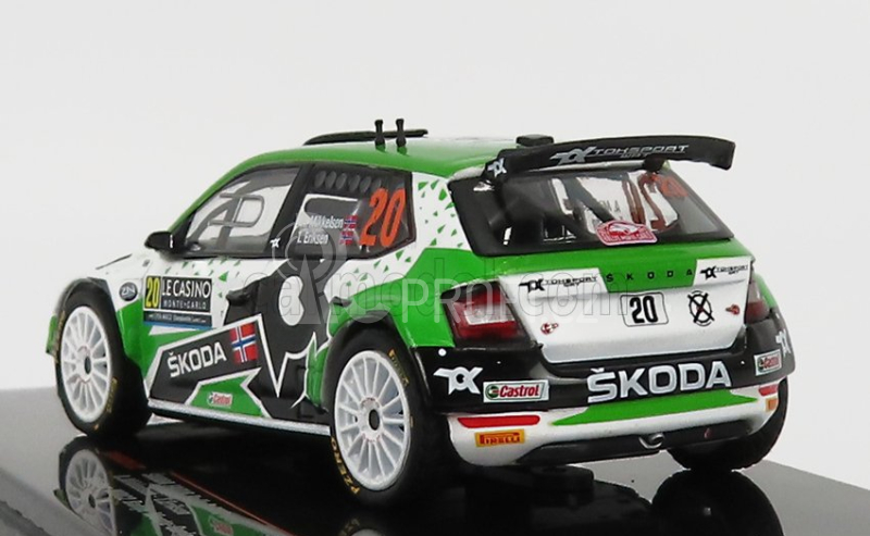 Ixo-models Škoda Fabia Rally2 Evo N 20 Rally Montecarlo 2022 1:43, zelenobílá