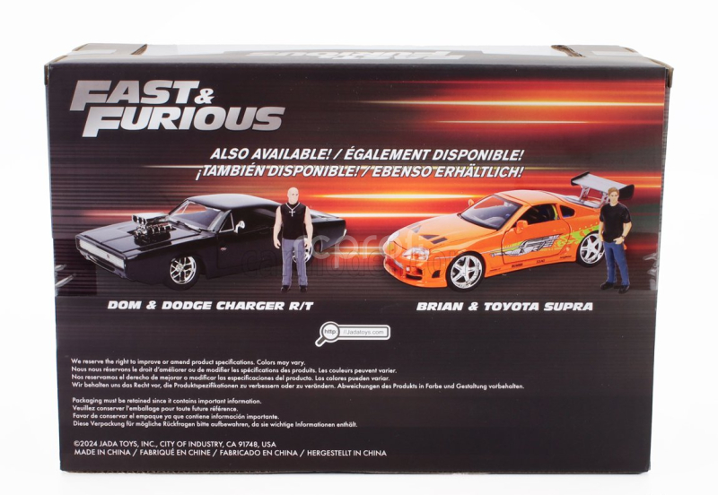 Jada Dodge Dom's Dodge Charger R/t 1970 - With Figure Dominic Toretto - Fast & Furious 1:24 Matt Black