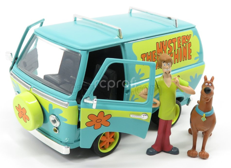 Jada Hanna barbera Scooby-doo The Mystery Van Machine With Shaggy And Scooby-doo Figures 1:24 Světle Modrá Žlutá