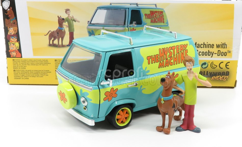 Jada Hanna barbera Scooby-doo The Mystery Van Machine With Shaggy And Scooby-doo Figures 1:24 Světle Modrá Žlutá