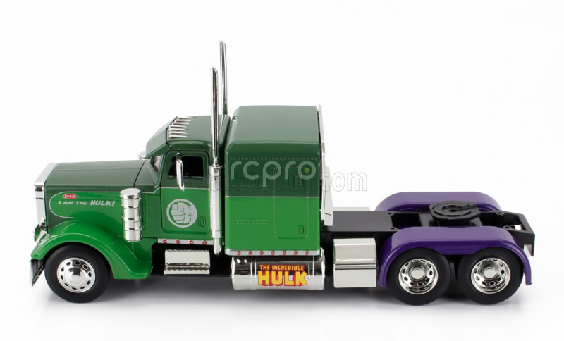 Jada Peterbilt 379 Tractor Truck 3-assi Hulk 1992 1:24 2 Tóny Zelené