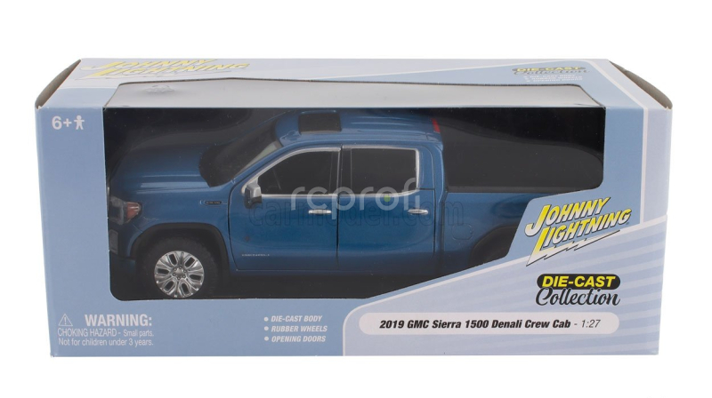 Johnny lightning GMC Sierra 1500 Denali Crew Cab Pick-up 2019 1:27 Blue Met