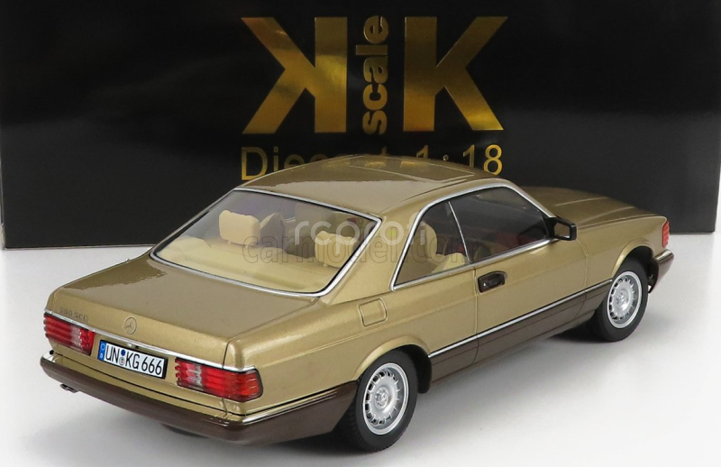 Kk-scale Mercedes benz S-class 500 Sec (c126) Coupe 1987 1:18 Gold Met