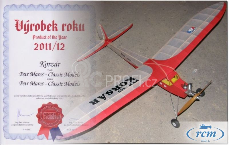 KORZÁR, historický motorový model rozp. 1200mm Classic models