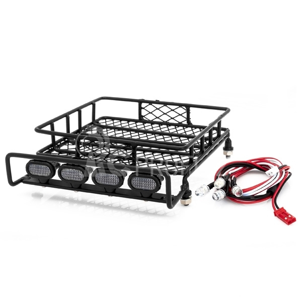 Kovová střešní zahrádka s LED světelnou rampou - 140x115x40mm