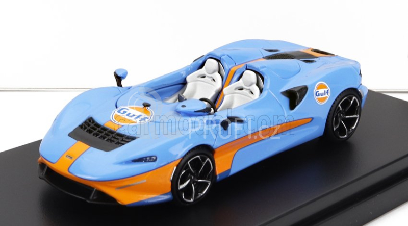Lcd-model Mclaren Elva Gulf Livery 2020 1:64 Světle Modrá Oranžová