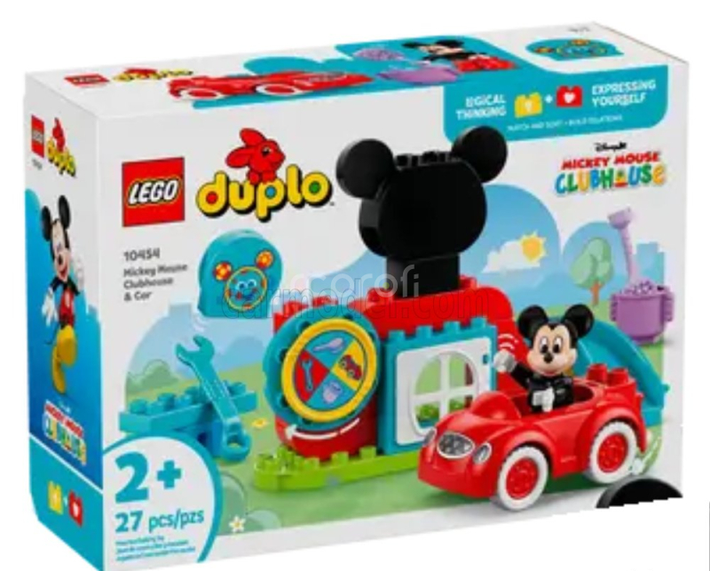 Lego Accessories Lego Duplo - Topolino - Mickey Mouse Clubhouse & Car - 27 Pezzi - 27 Pcs Různé