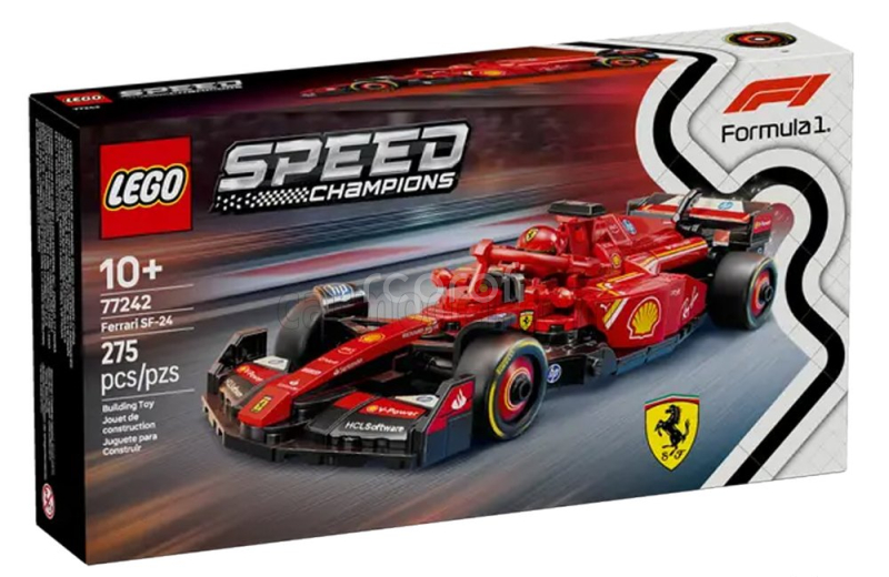 Lego Ferrari Lego Speed Champion - F1  Sf-24 Team Scuderia Ferrari Season 2024 - 275 Pezzi - 275 Pcs 1:25 Červená Černá