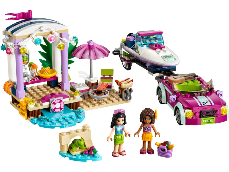 LEGO Friends - Andrein vůz s přívěsem pro člun